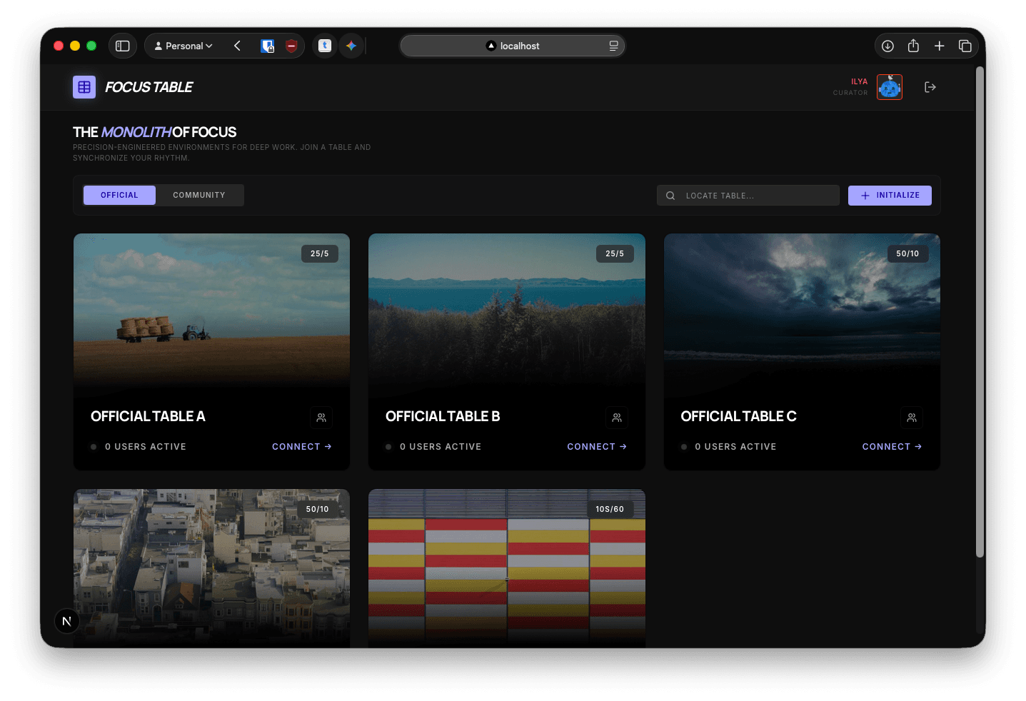 Focus Table - Dashboard